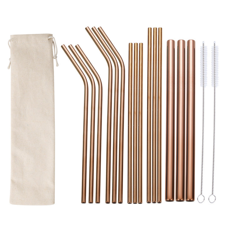 Stainless Steel Straw Set with Cleaning Brushes Bowlift