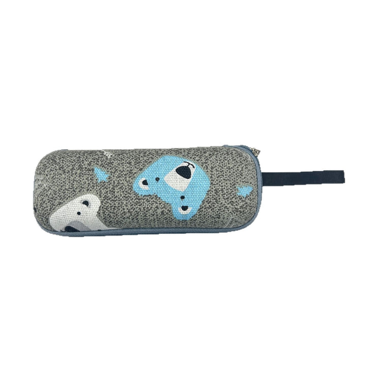 Printed hard-shell eyeglass and accessory case with wrist strap Bowlift