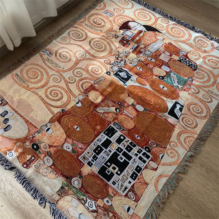Artistic Fringed Throw Blanket
