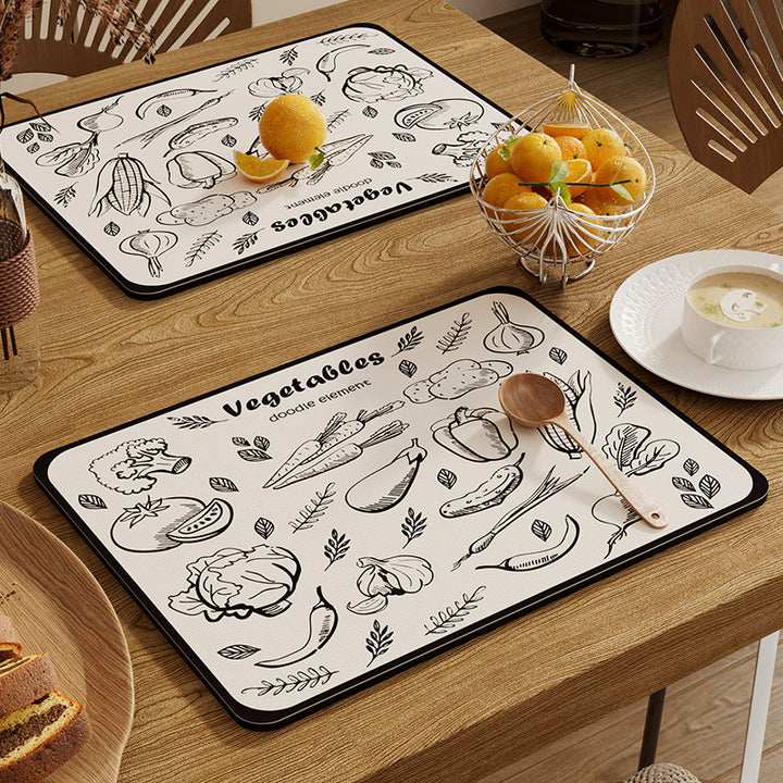 Decorative Vegetable-Themed Table Mat Bowlift
