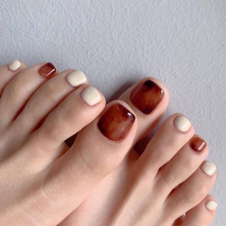 Artful toenail design with rich color gradients Bowlift