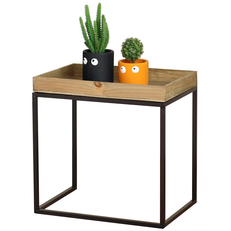 Modern side table with protected wooden tray Bowlift