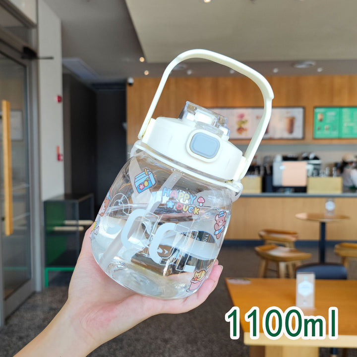 Women colorful and leak-proof water bottle with ergonomic carrying handle Bowlift