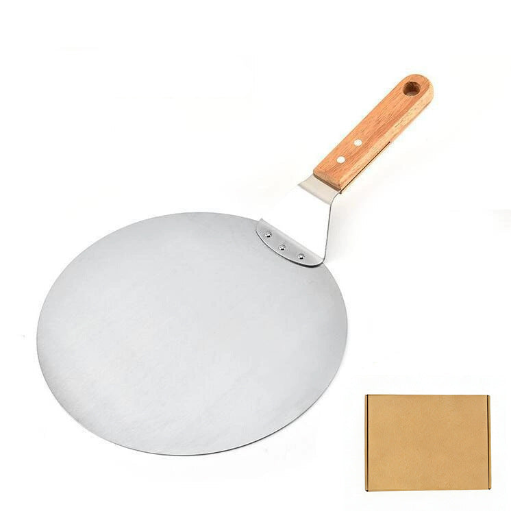 thin stainless steel round pizza peel with wooden handle Bowlift