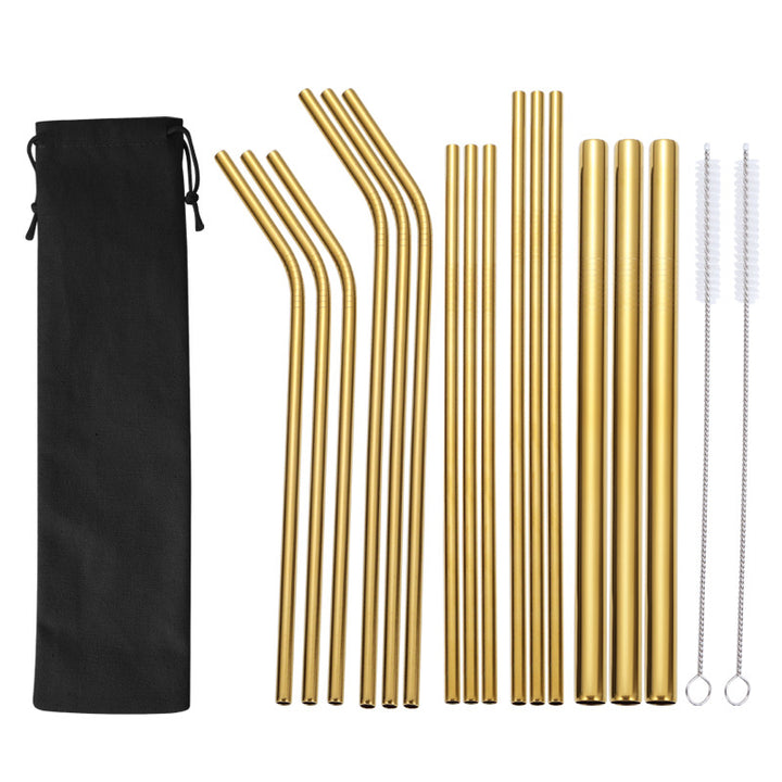 Stainless Steel Straw Set with Cleaning Brushes Bowlift