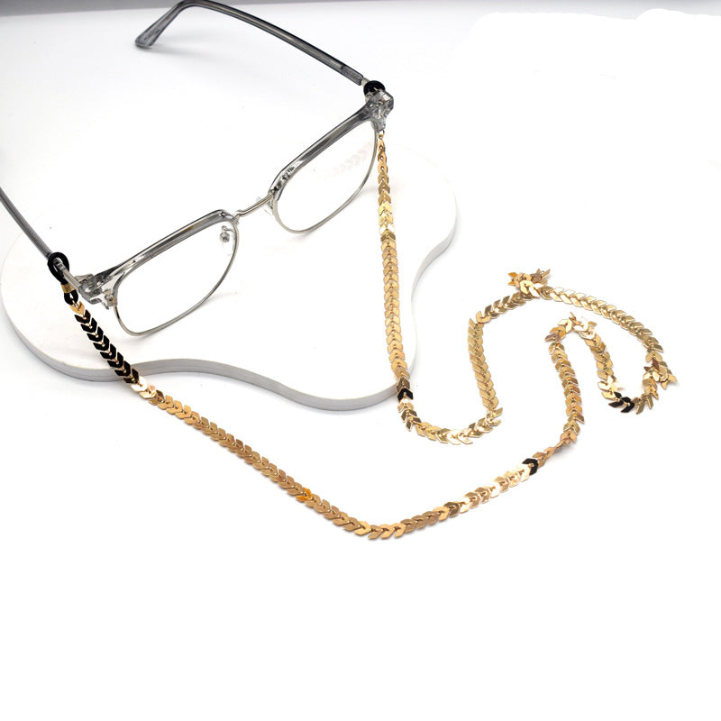 Elegant Gold Plated Eyewear Chain Bowlift