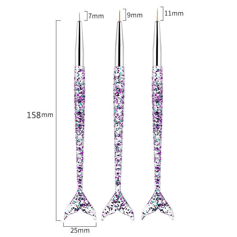 Mermaid Tail Nail Art Brush Set Bowlift