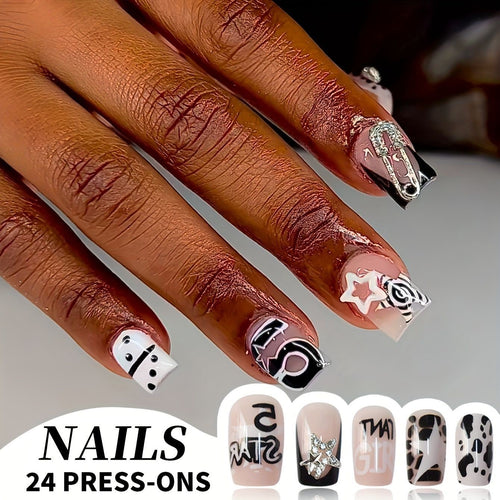 Chic Press-On Nail Set Bowlift