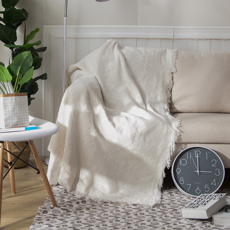 Textured Woven Cotton Blanket
