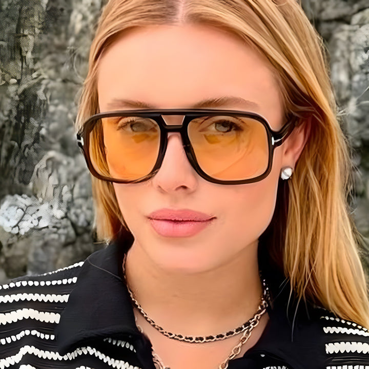 Ladies square designer glasses with delicate frame and modern plastic material Bowlift