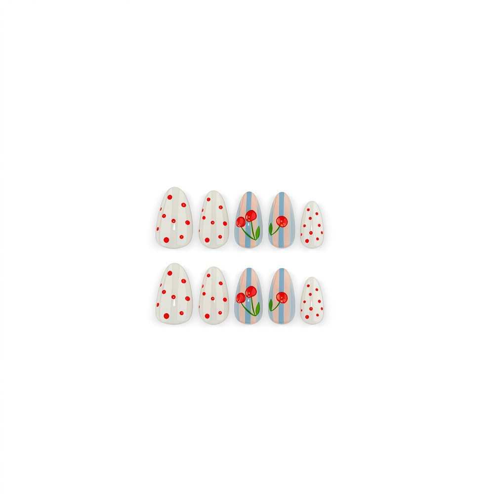 Artful Nail Art with Cherry Motifs Bowlift