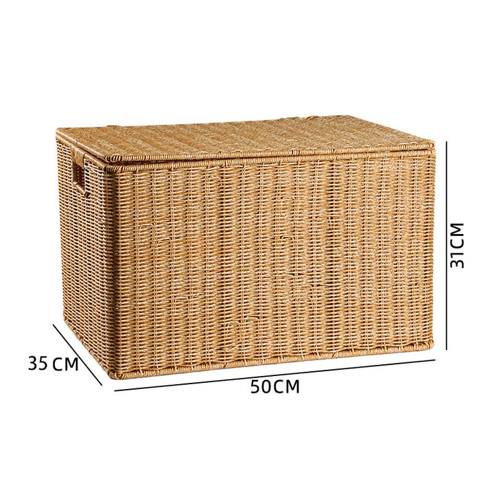 Handcrafted Rectangular Wicker Storage Box Bowlift