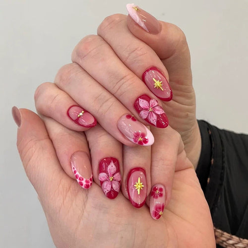 Floral Art Press-On Nail Set Bowlift