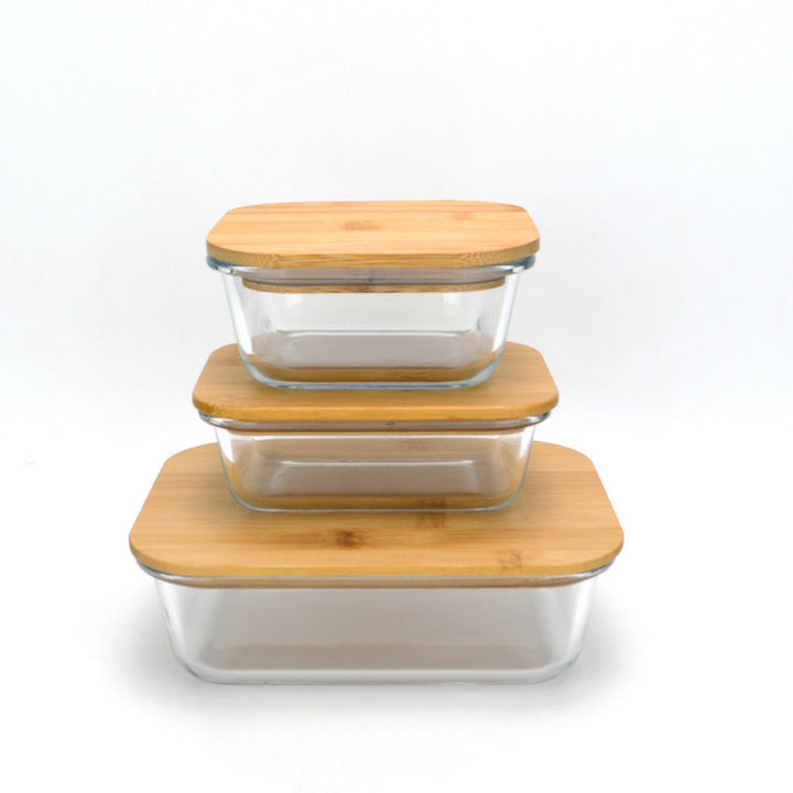 Women airtight storage box set made of glass Bowlift
