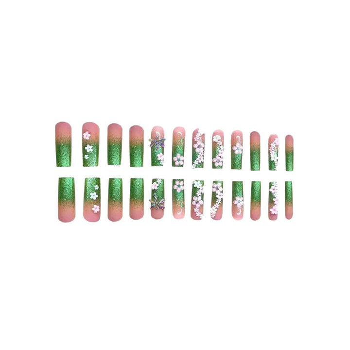 Floral-Embellished Press-On Nail Art Set Bowlift