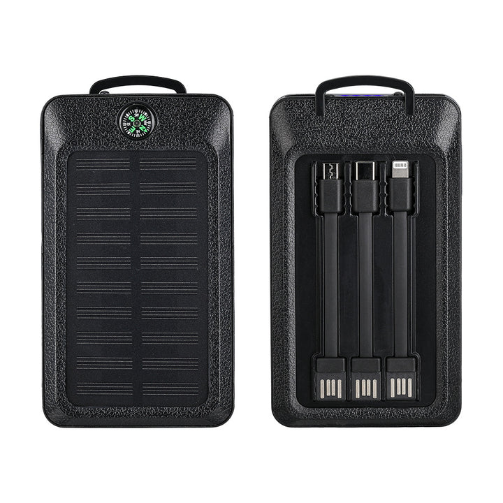 Portable power bank with integrated solar charging technology and multiple USB ports Bowlift