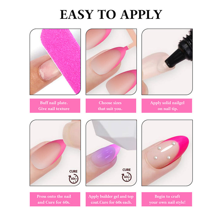 Acrylic nail set with versatile French designs Bowlift