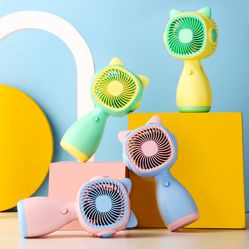 Cute Cat-Themed Portable Handheld Fan Bowlift