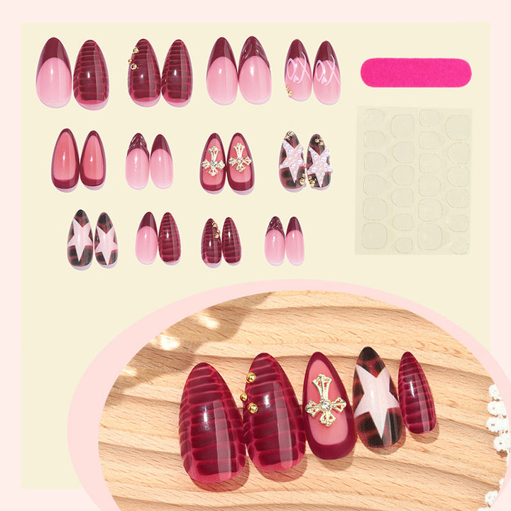 Artificial nail set with elegant decorations and various designs Bowlift