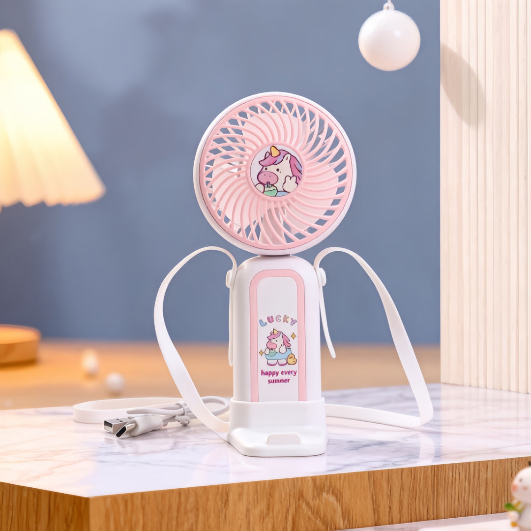 Ladies Portable Hand Fan with Cute Design Bowlift