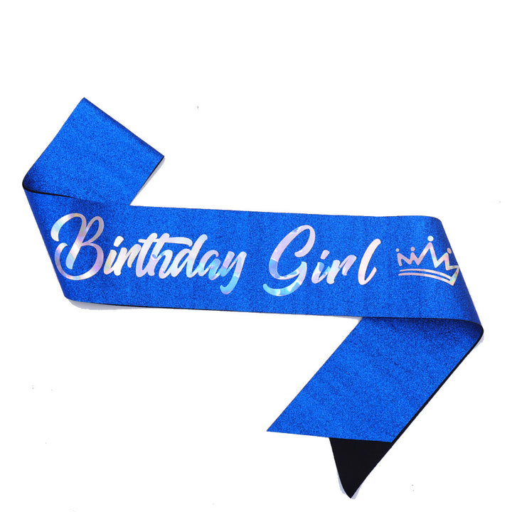 Women's festive birthday sash with glitter Bowlift