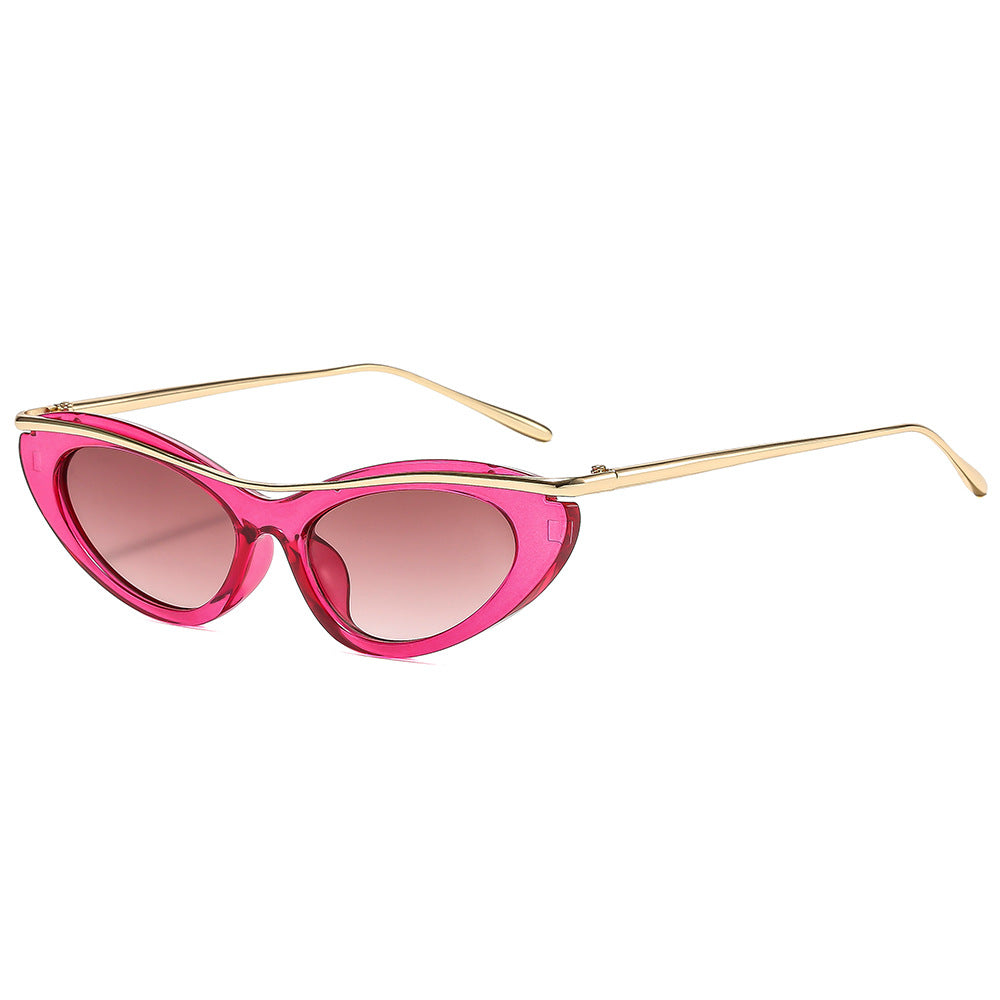 Women's Cat-Eye Sunglasses with Elegant Metal Frame Bowlift