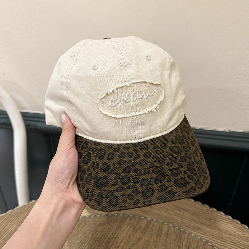 Distressed Animal Print Baseball Cap