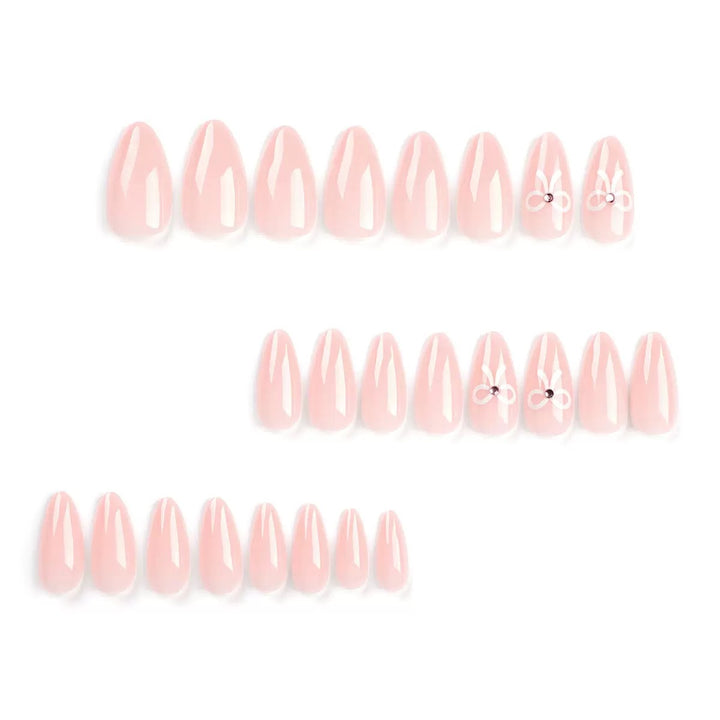 Acrylic nail set with elegant bow decorations Bowlift