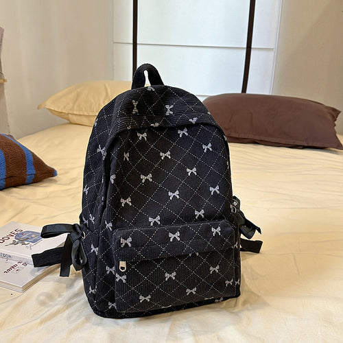 Quilted Bow Detailed Backpack