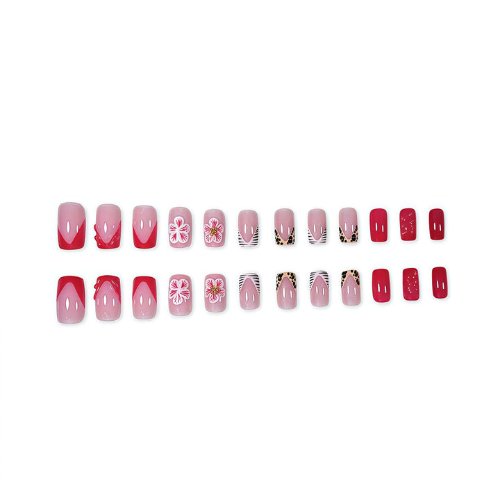 Decorative Artistic Press-On Nail Set Bowlift