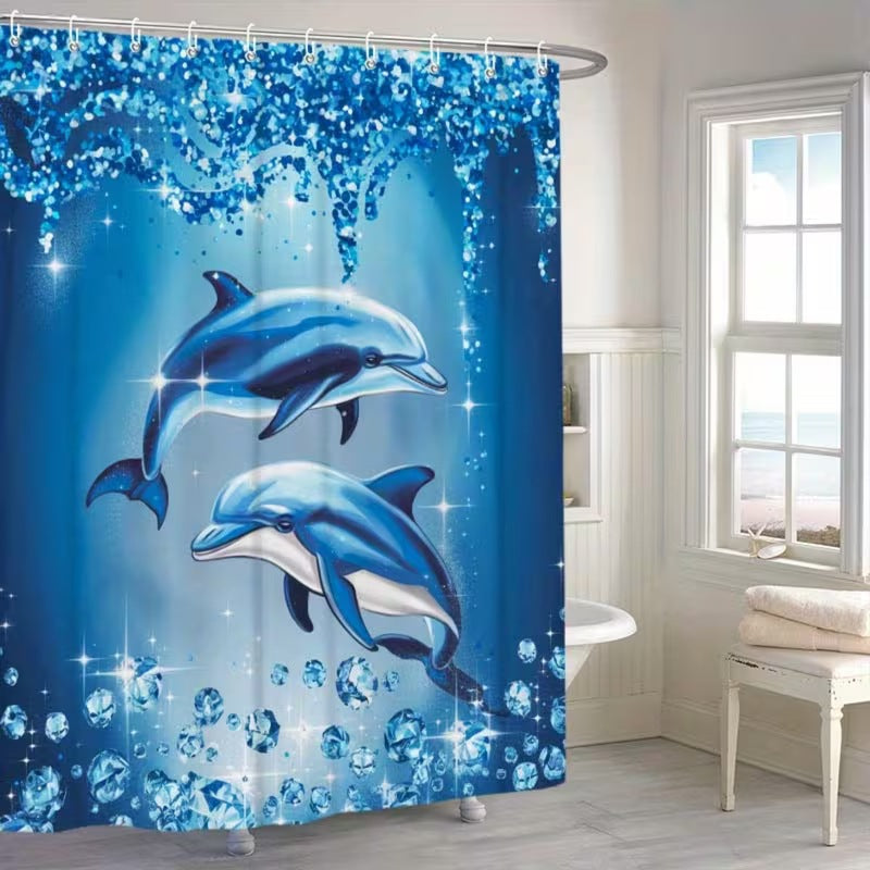 Coastal Scene Shower Curtain Bowlift
