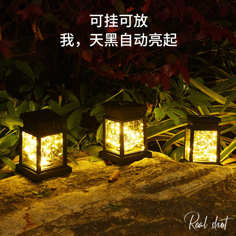 Solar Hanging Lantern With Realistic Flickering Flame LED Candle And Waterproof Outdoor Design Bowlift