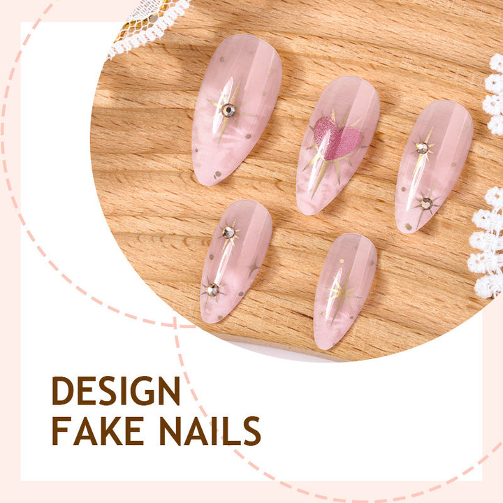 Art nail set with romantic leaf and flower accents Bowlift