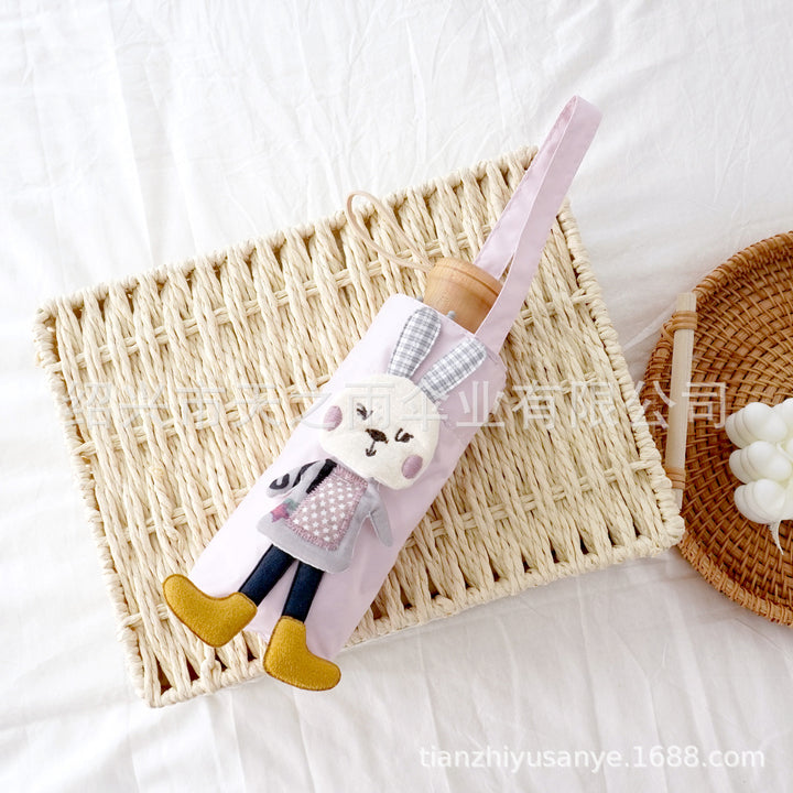Ladies Foldable Umbrella Bag with Cute Rabbit Motif Bowlift