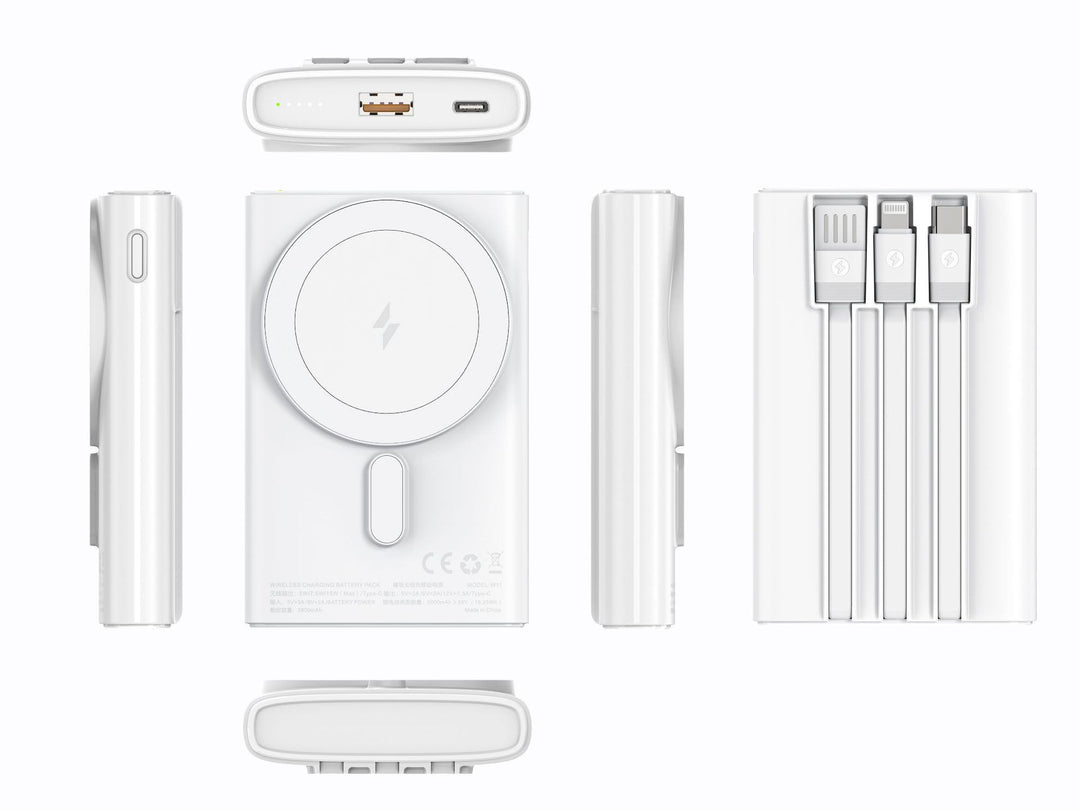 Portable high-performance power bank with integrated cable management Bowlift