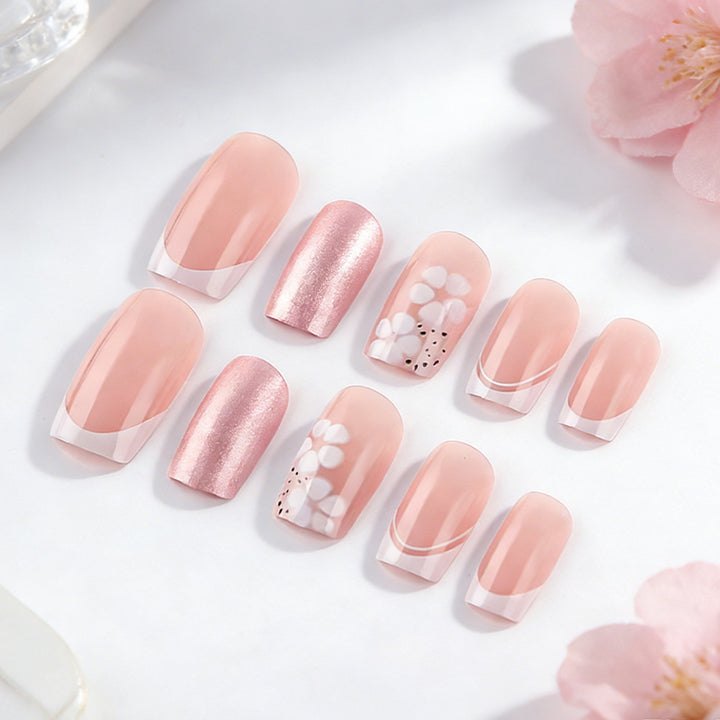 Artistic Press-On Nail Design Bowlift