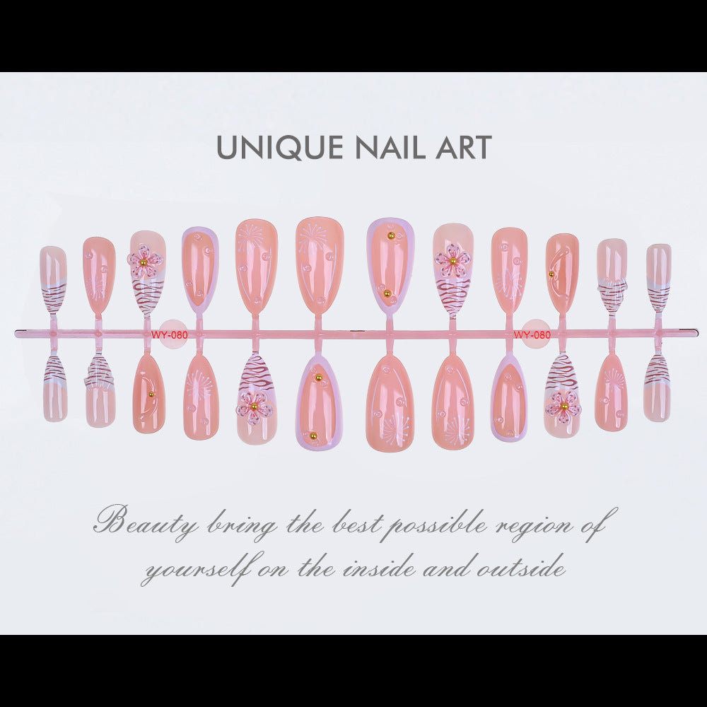Elegant Floral Design Press-On Nails Bowlift