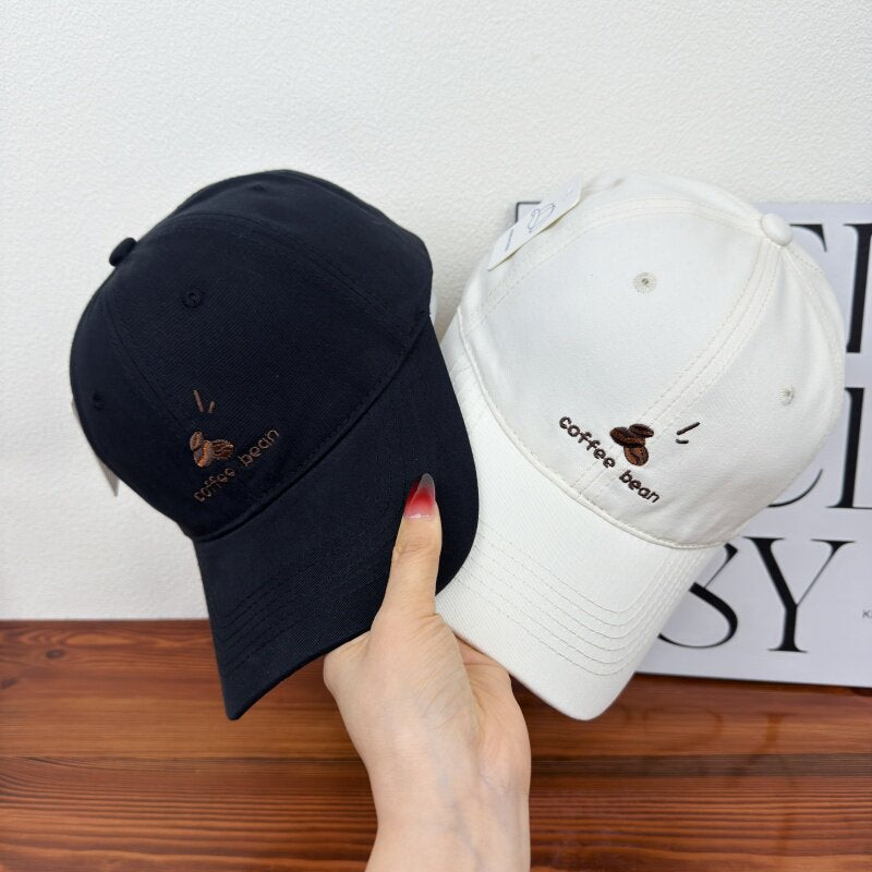 Women's Embroidered Coffee Bean Baseball Cap Bowlift