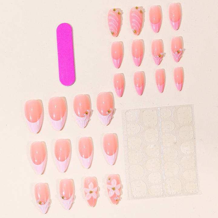 Elegant Floral 3D Nail Art Extensions Bowlift