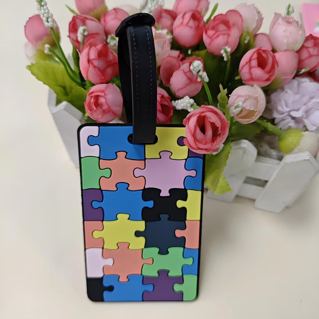 Unisex Luggage Tag in Creative Geometric Design Bowlift