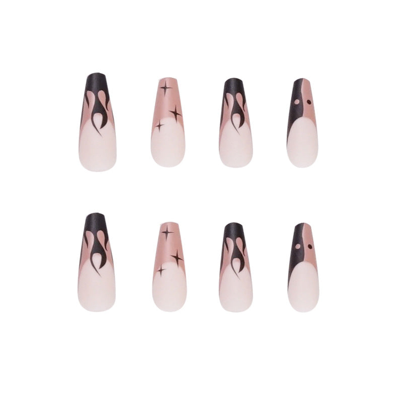 Artistic Nail Art in Stylish Flame Design Bowlift
