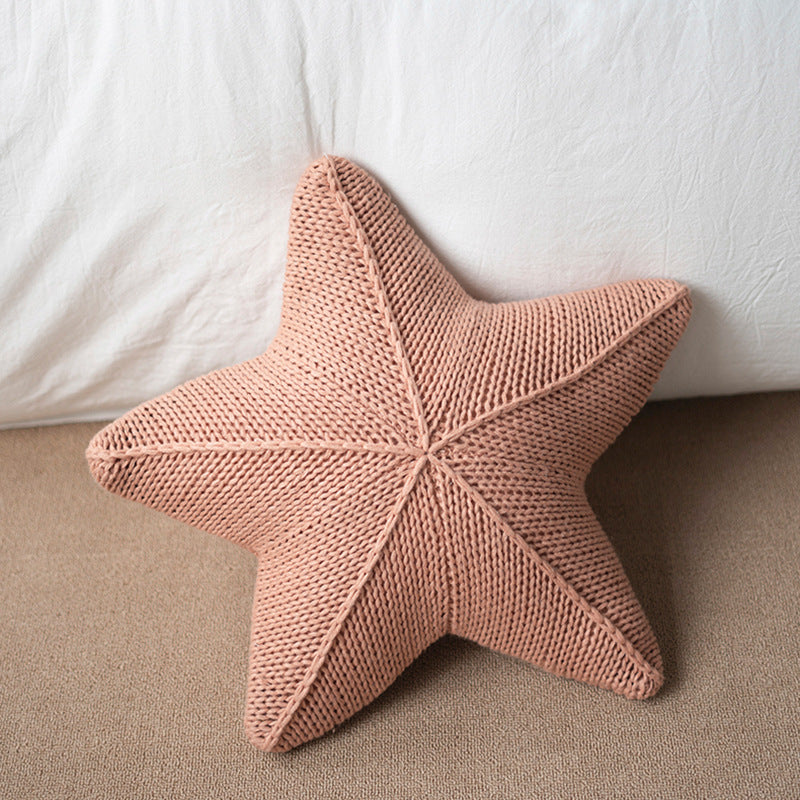 Star-Shaped Chunky Knit Decorative Cushion Bowlift