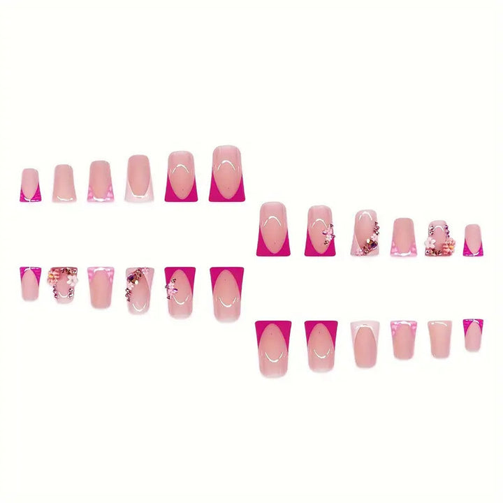 Decorative Floral Gel Nail Enhancements Bowlift