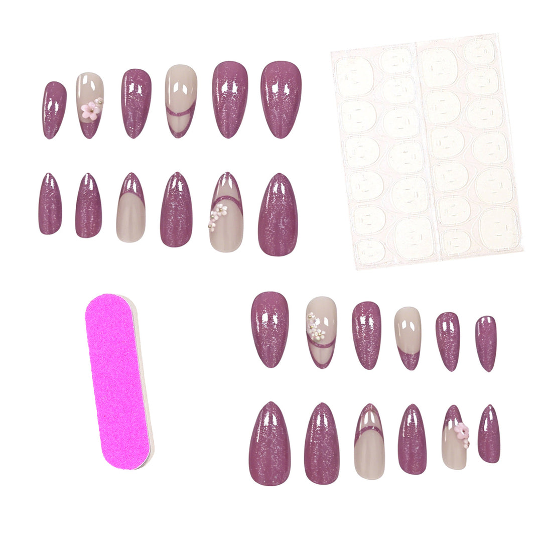 Decorative Floral Acrylic Nail Enhancements Bowlift