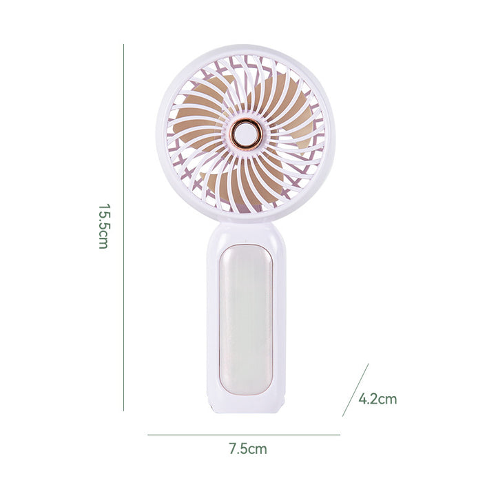 Women Portable Mini Hand Fan with LED Light Bowlift