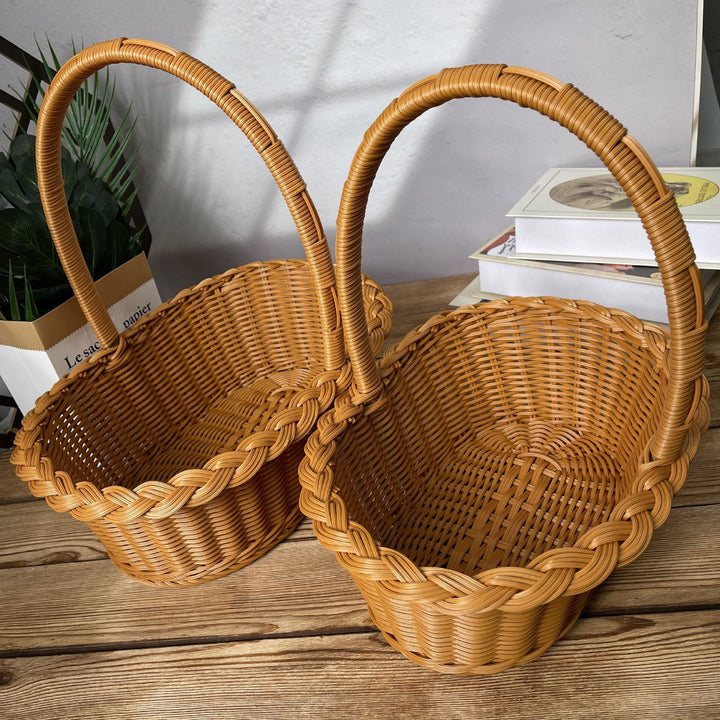 Ladies elegant braided shopping basket Bowlift