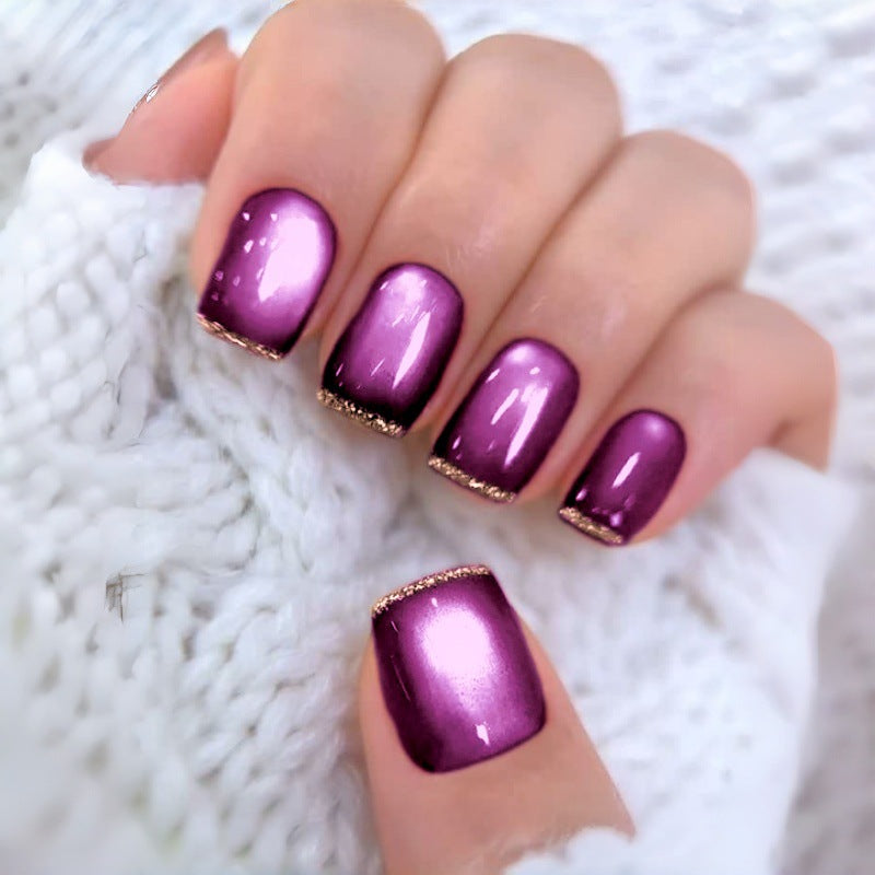 Artistic Press-On Nail Set with Glossy Ombre Finish Bowlift