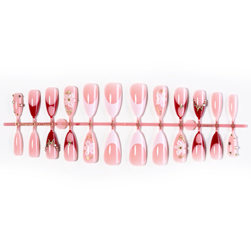 Artificial nail set with floral and glamorous accents Bowlift 1789119024
