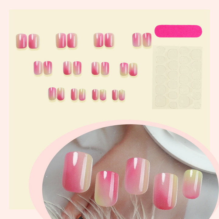 Artificial nail set with elegant ombre design and high-gloss finish Bowlift