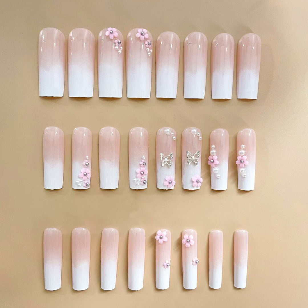 Decorative Floral and Butterfly Nail Extensions Bowlift